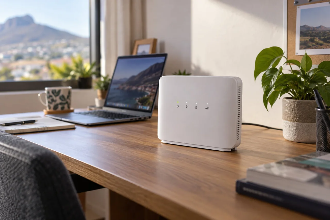 A wireless router providing internet at a business premises